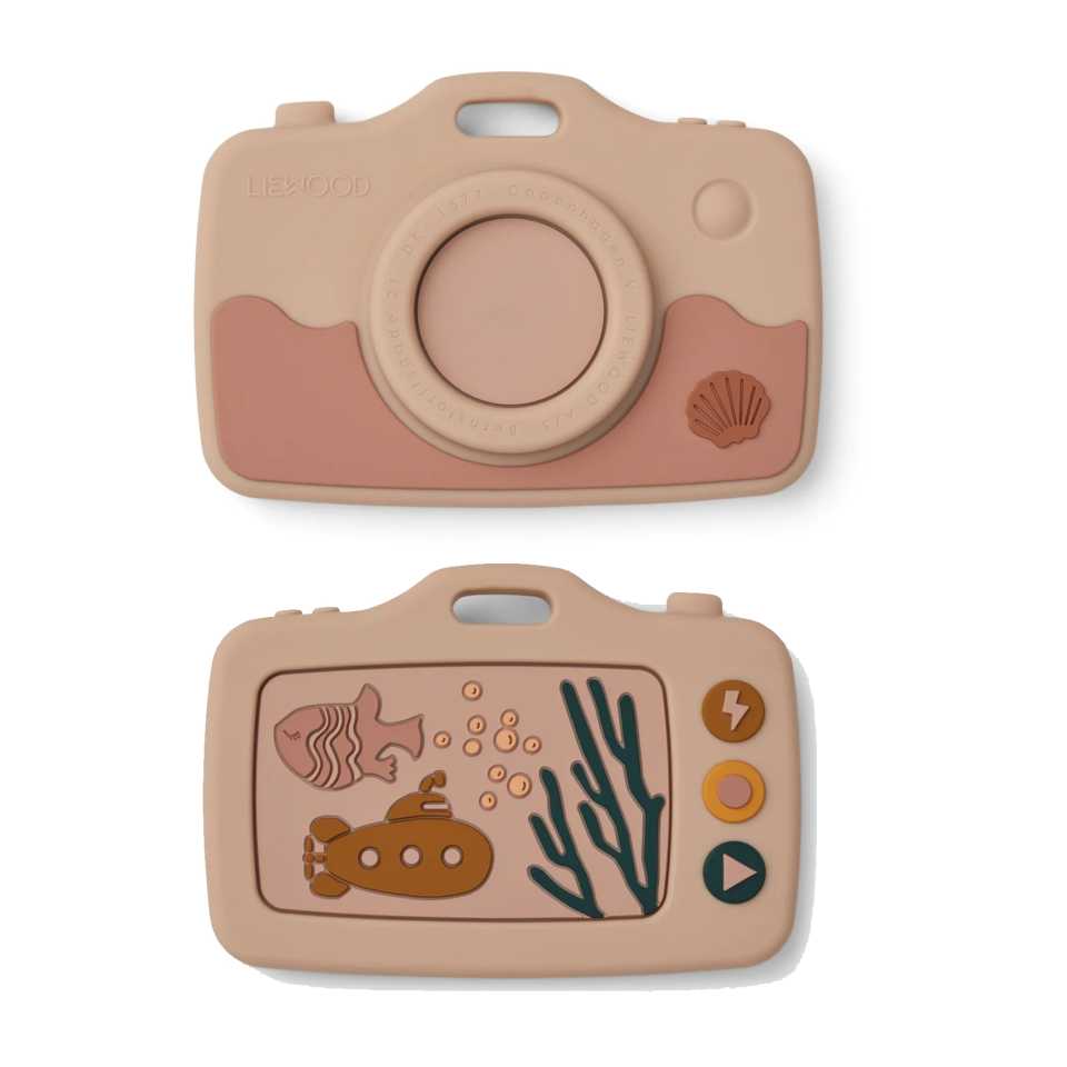 Jucărie roz de dentiție, din silicon, model cameră foto