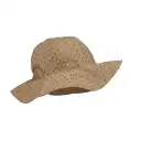 Pălărie de soare Amelia bej cu broderie anglaise