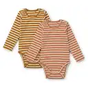 Set de două body-uri cu mânecă lungă Yanni, din bumbac organic