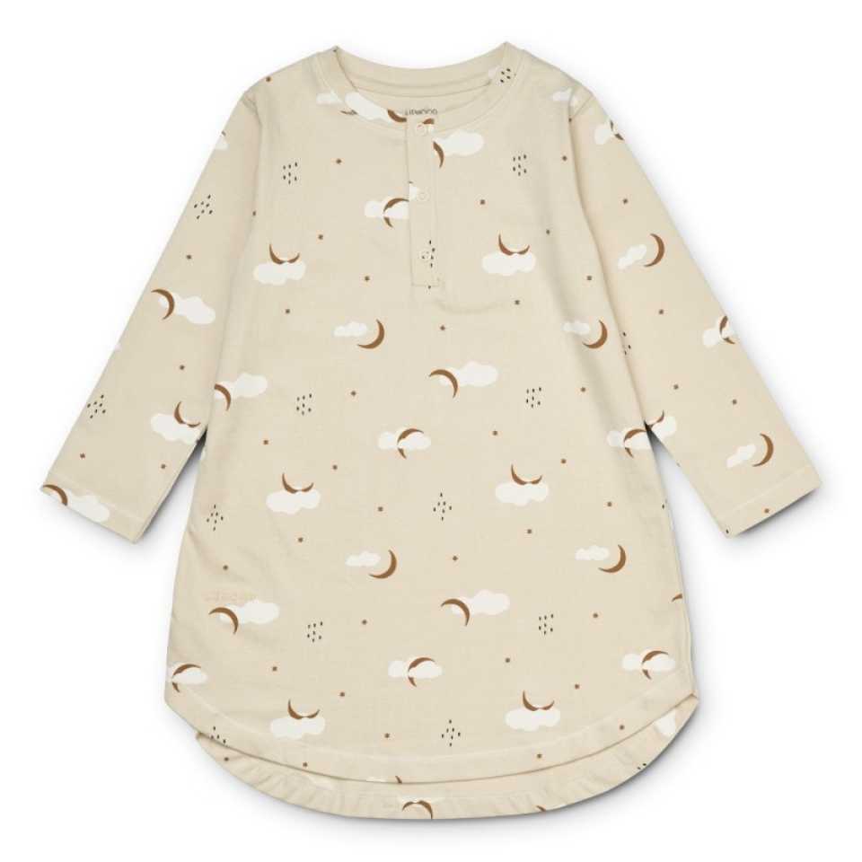 Cămașa de noapte Alva cu imprimeu norișori si stele