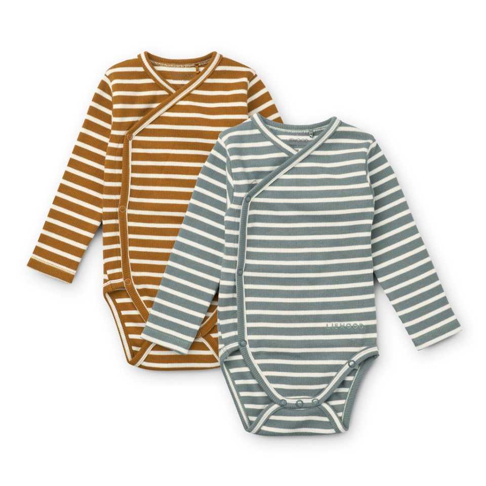 Set de două body-uri cu dungi Hali