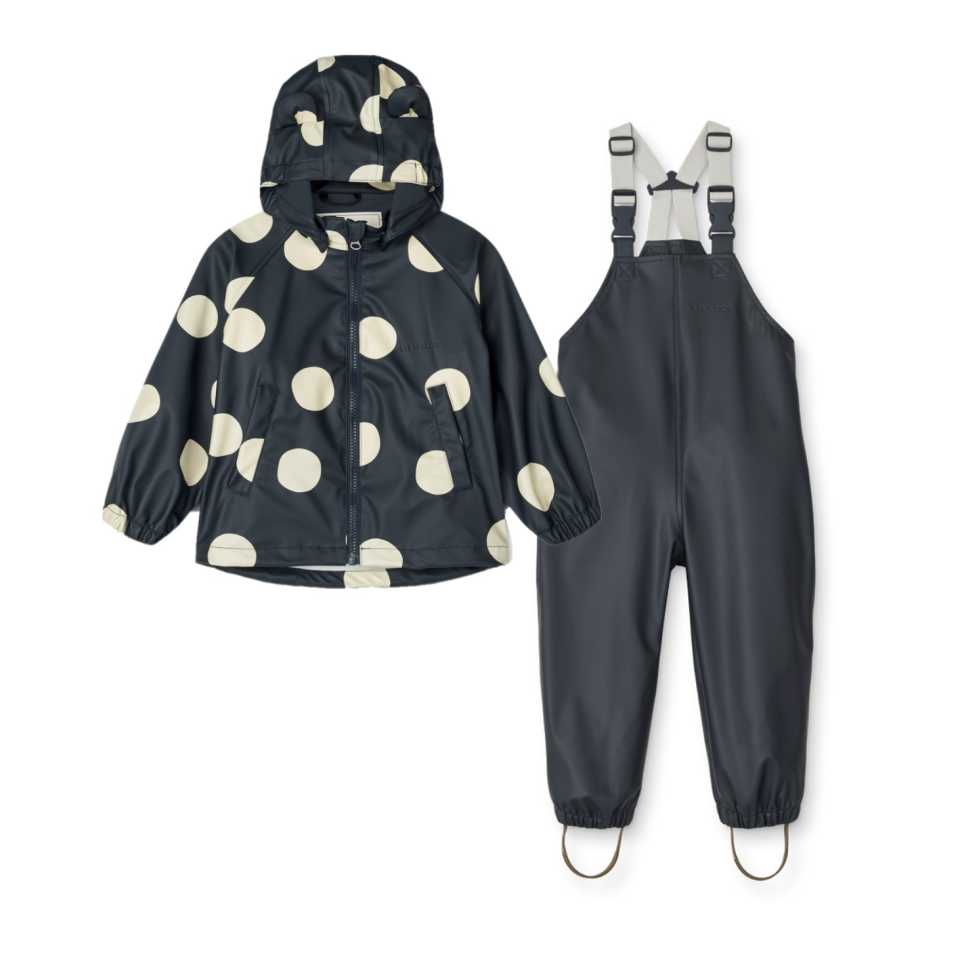 Set de ploaie Melodi pentru copii cu imprimeu buline