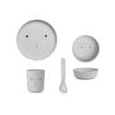 Set veselă bambus, model iepuraș