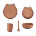 Set veselă în formă de iepuraș roz