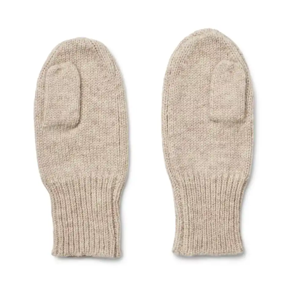Mănuși din lână merinos bej
