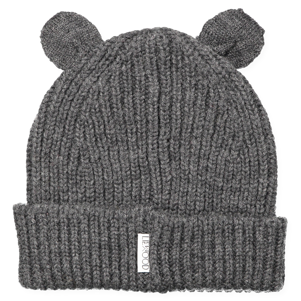 Căciulă din lână merinos Rene cu urechi, gri închis