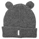 Căciulă din lână merinos Rene cu urechi, gri închis