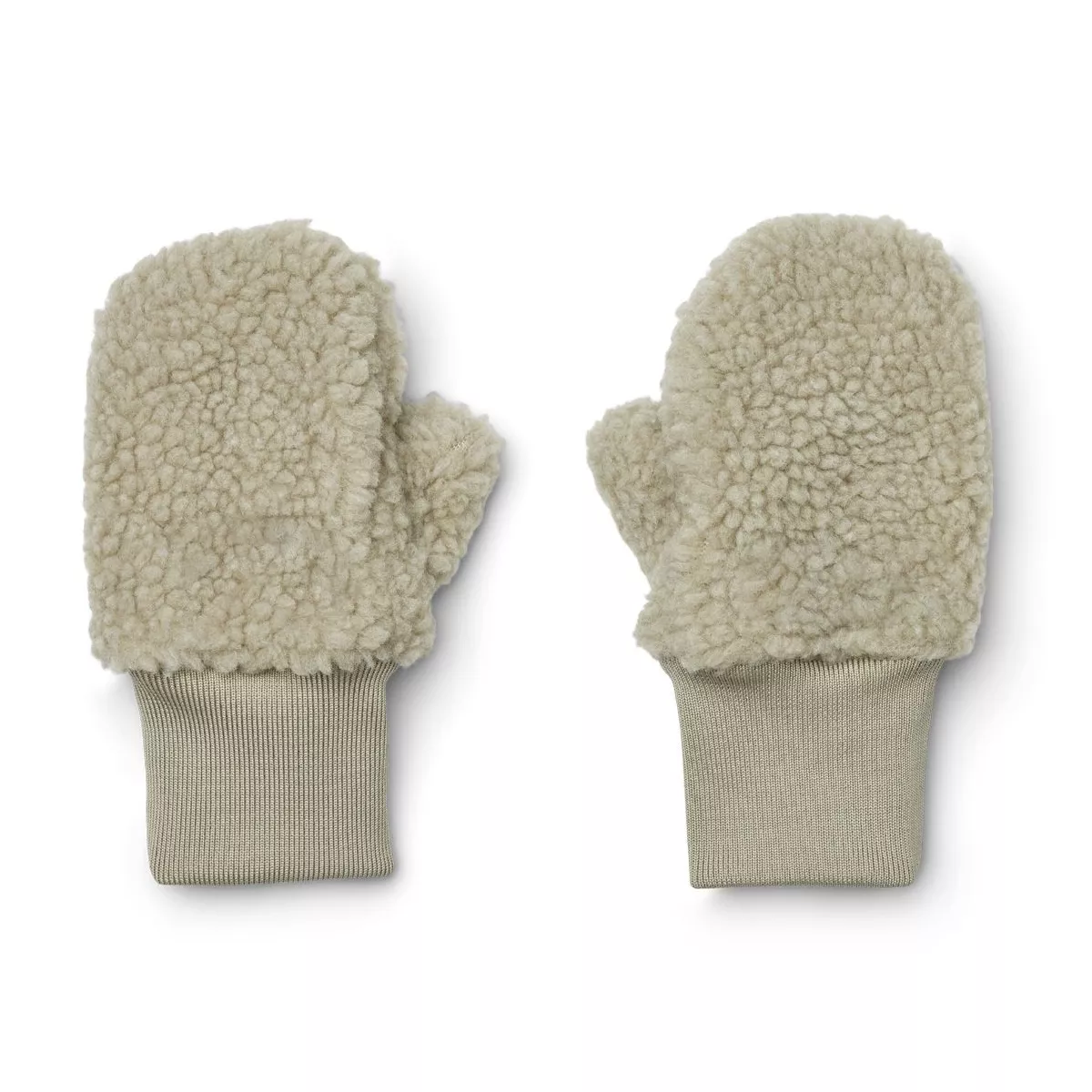 Mănuși pufoase pentru copii verde prăfuit