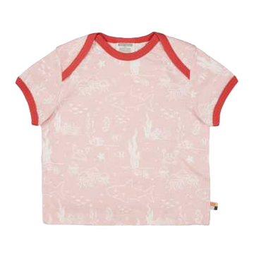 Tricou roz cu imprimeu rechini