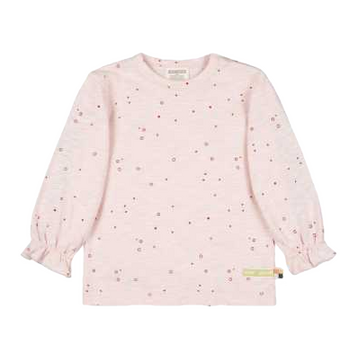 Bluză roz cu imprimeu din bumbac organic