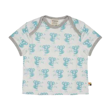 Tricou alb cu imprimeu koala bleu verde