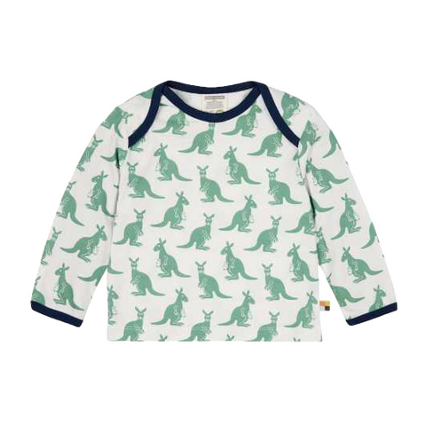 Bluză cu imprimeu canguri verzi