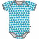 Body petrol cu mânecă scurtă și imprimeu păsări