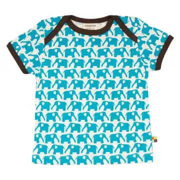 Tricou cu imprimeu elefanți albaștri
