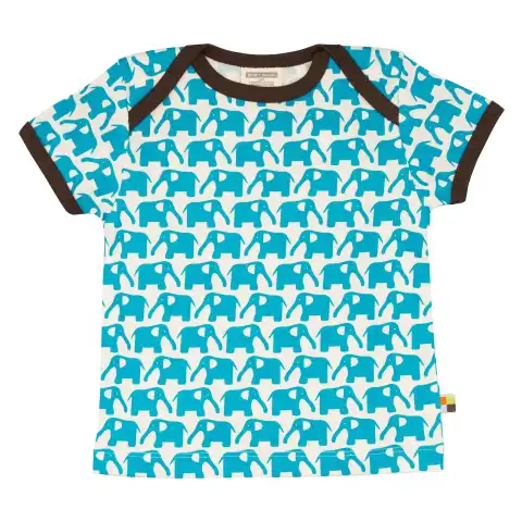 Tricou cu imprimeu elefanți albaștri