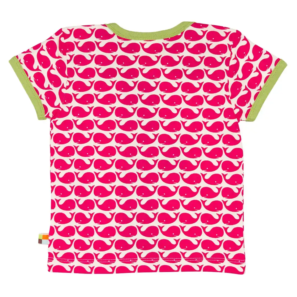 Tricou cu imprimeu balene roz