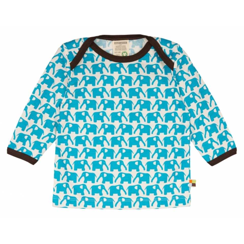 Bluză cu imprimeu elefanți albaștri