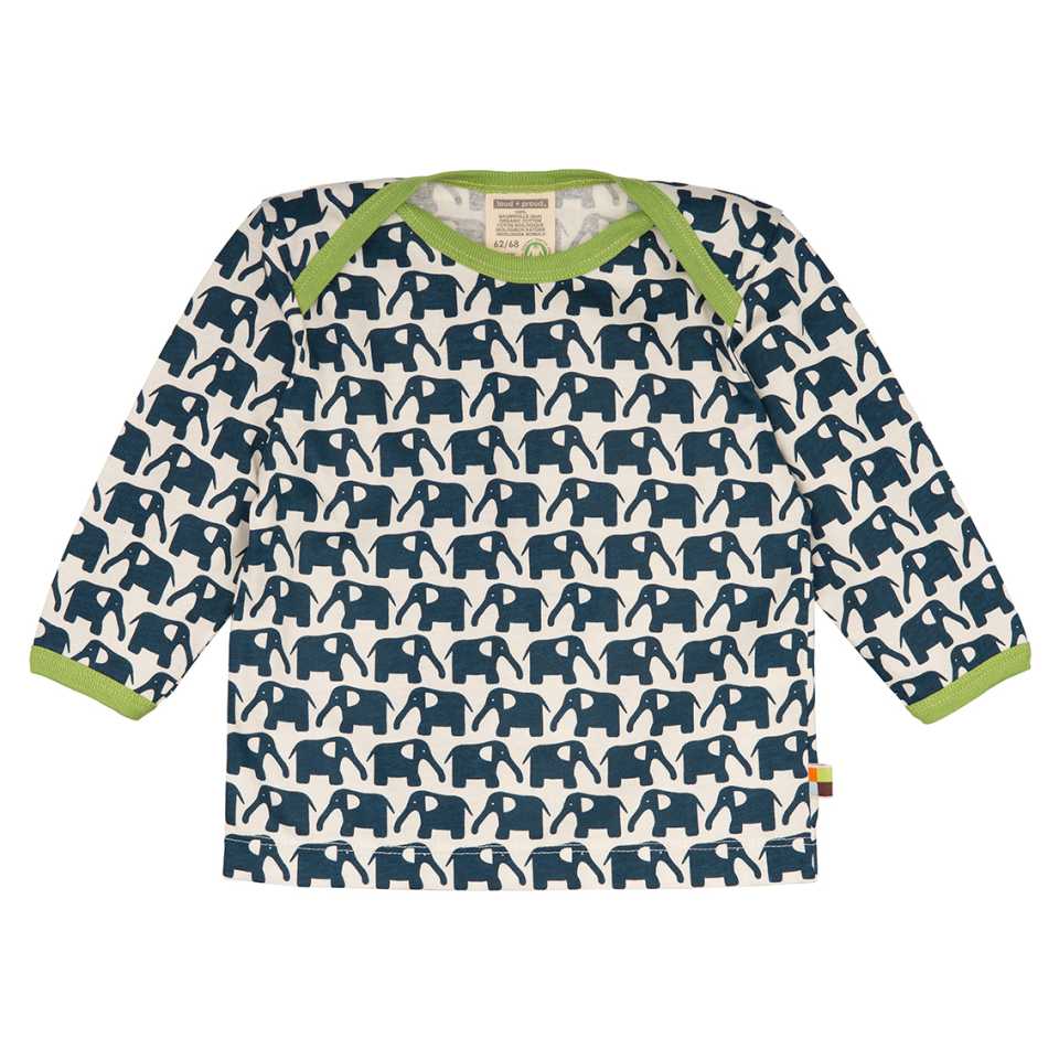 Bluză cu imprimeu elefanți bleumarin
