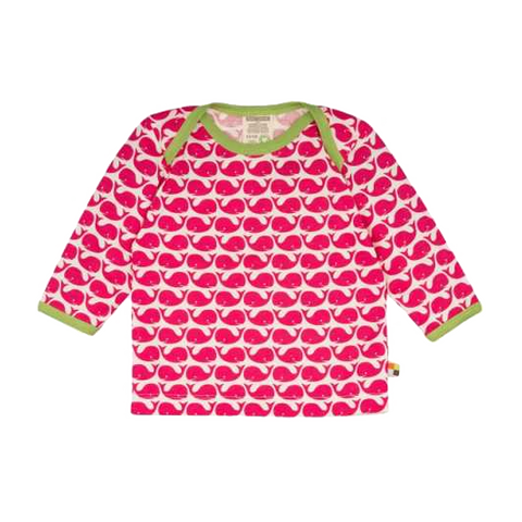 Bluză cu imprimeu balene roz