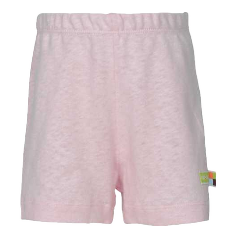 Pantaloni scurți roz din in și bumbac organic