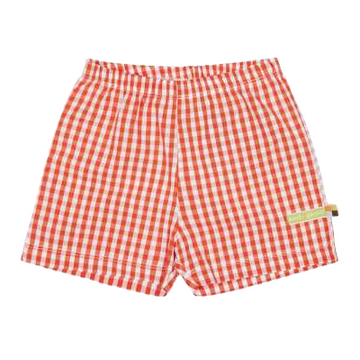 Pantaloni scurți în carouri arămii