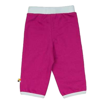 Pantaloni confortabili fuchsia cu bandă contrastantă