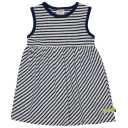 Rochie din in și bumbac cu dungi bleumarin