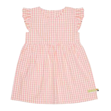 Rochie cu dungi corai din bumbac organic