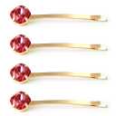 Set 4 agrafe de păr roz închis