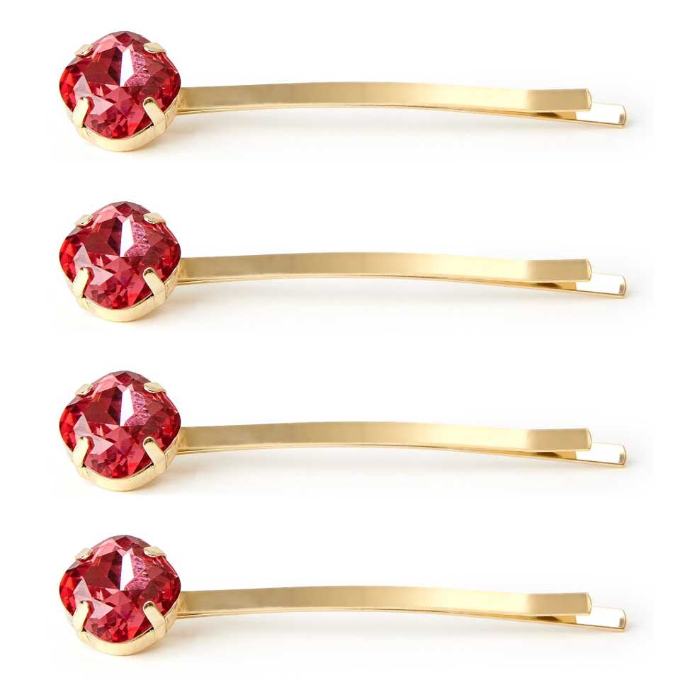 Set 4 agrafe de păr roz închis