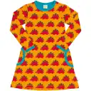 Rochie galbenă cu imprimeu dinozauri