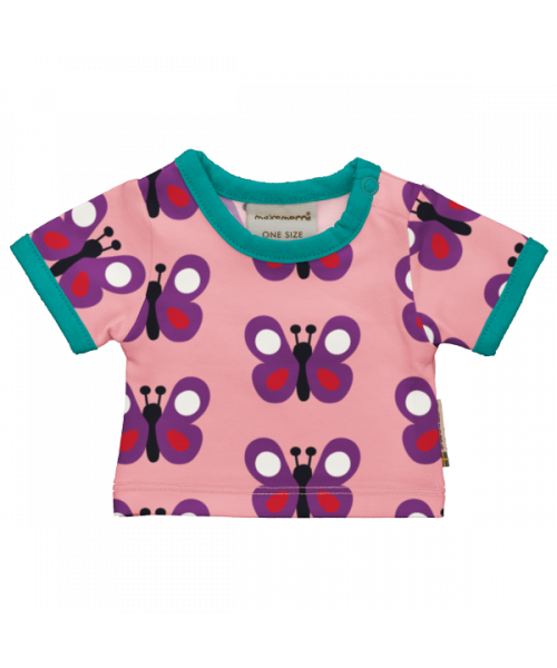 Tricou pentru păpuși din bumbac organic, Garden Butterfly