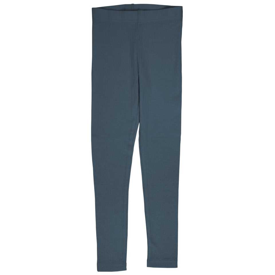 Colanți rib copii din bumbac organic, bleumarin