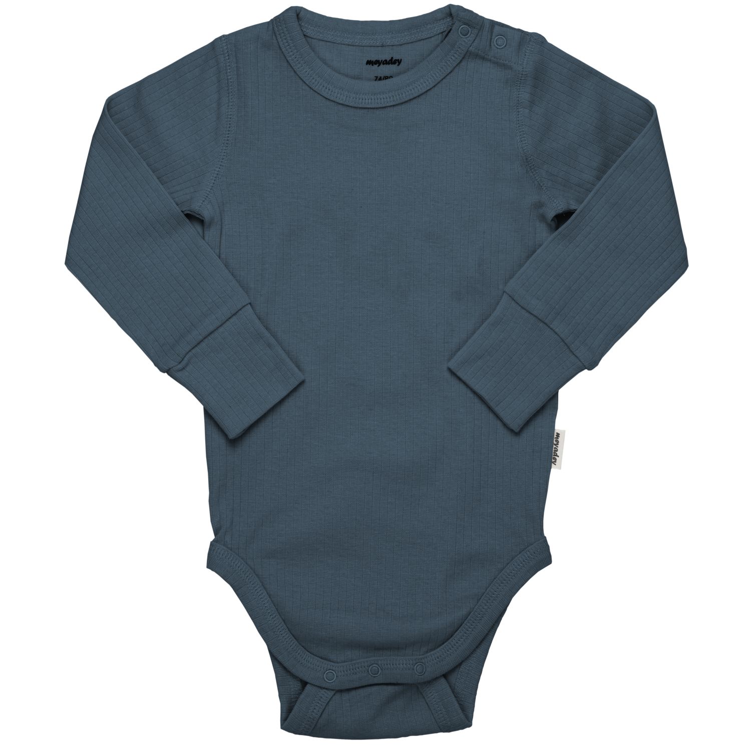 Body copii cu mânecă lungă din bumbac organic, bleumarin