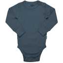 Body copii cu mânecă lungă din bumbac organic, bleumarin