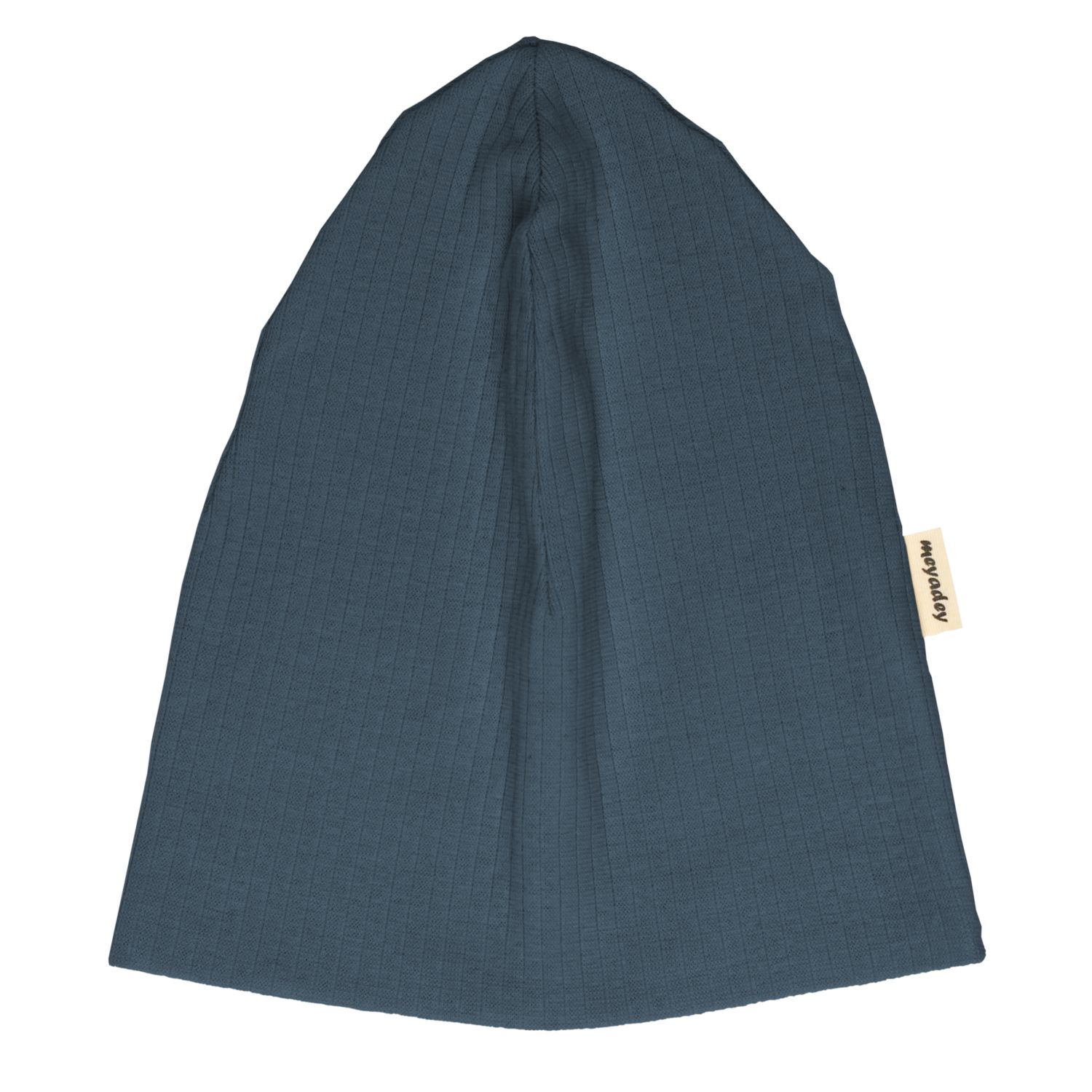 Căciulă copii din bumbac organic rib, bleumarin