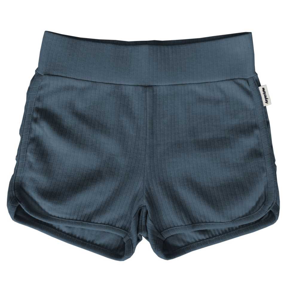 Pantaloni scurți copii din bumbac organic rib, Rainfall