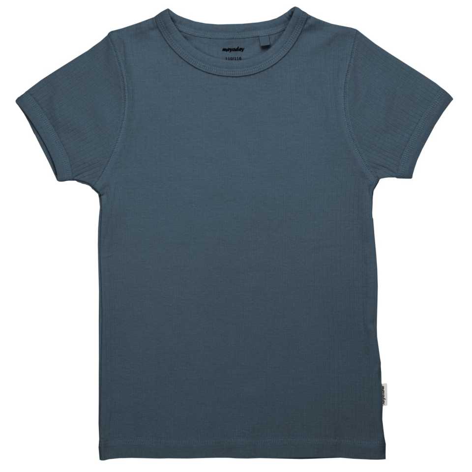 Tricou copii din bumbac organic rib, bleumarin