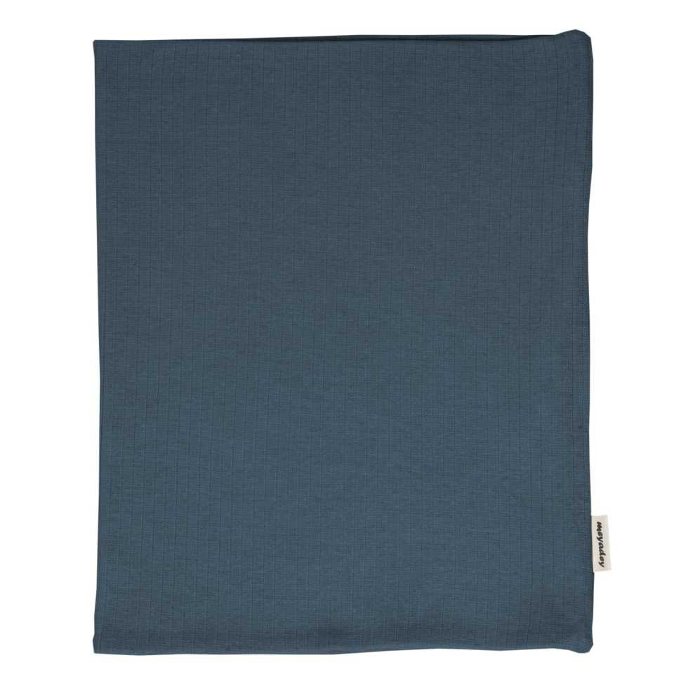 Eșarfă circulară din bumbac organic rib, bleumarin