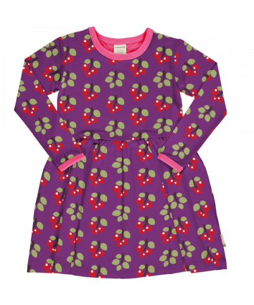 Rochie din bumbac organic cu mânecă lungă, Arctic Berry