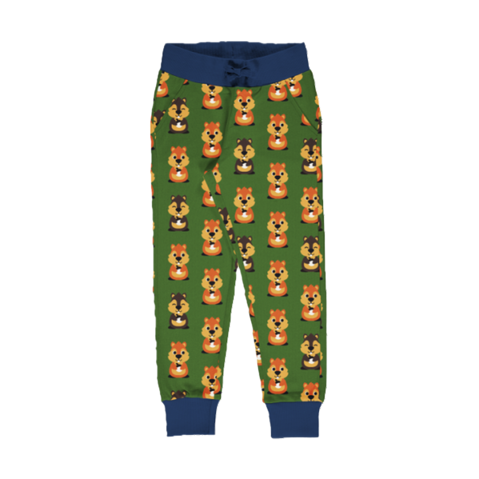 Pantaloni jogger căptușiți din bumbac organic, Garden Squirrel
