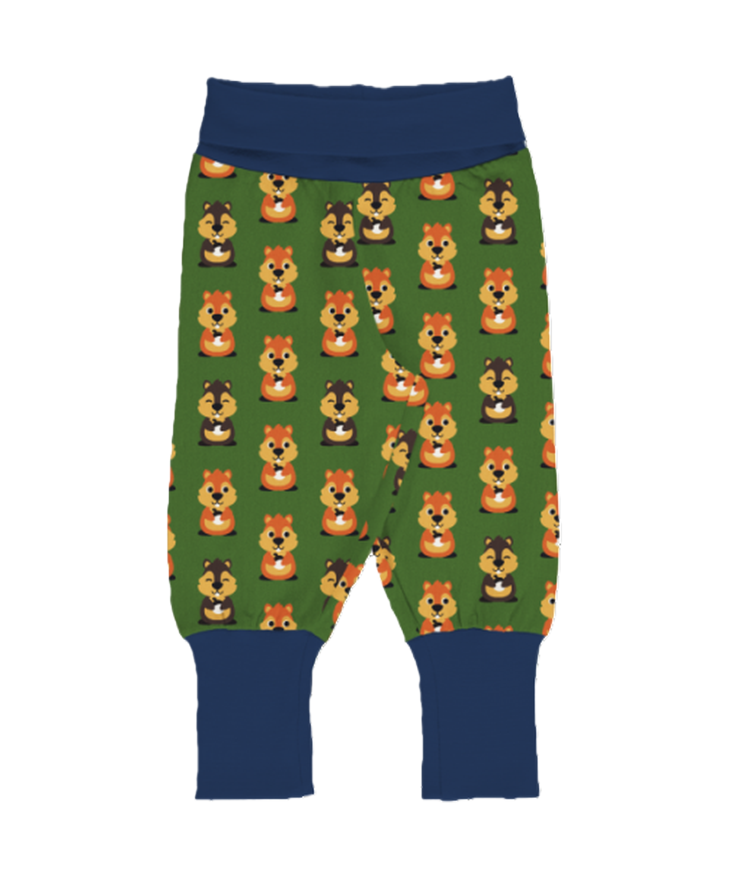 Pantaloni rib din bumbac organic, Garden Squirrel
