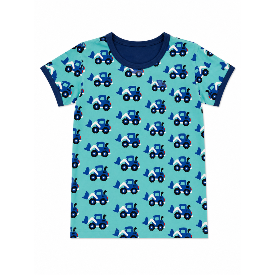 Tricou adulți cu imprimeu buldozere