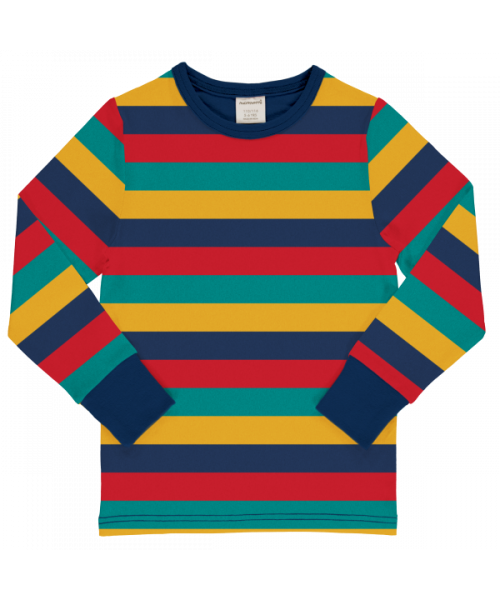 Bluză cu mânecă lungă și dungi colorate