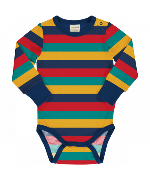 Body cu mânecă lungă și dungi colorate