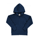 Hanorac din velur cu glugă bleumarin