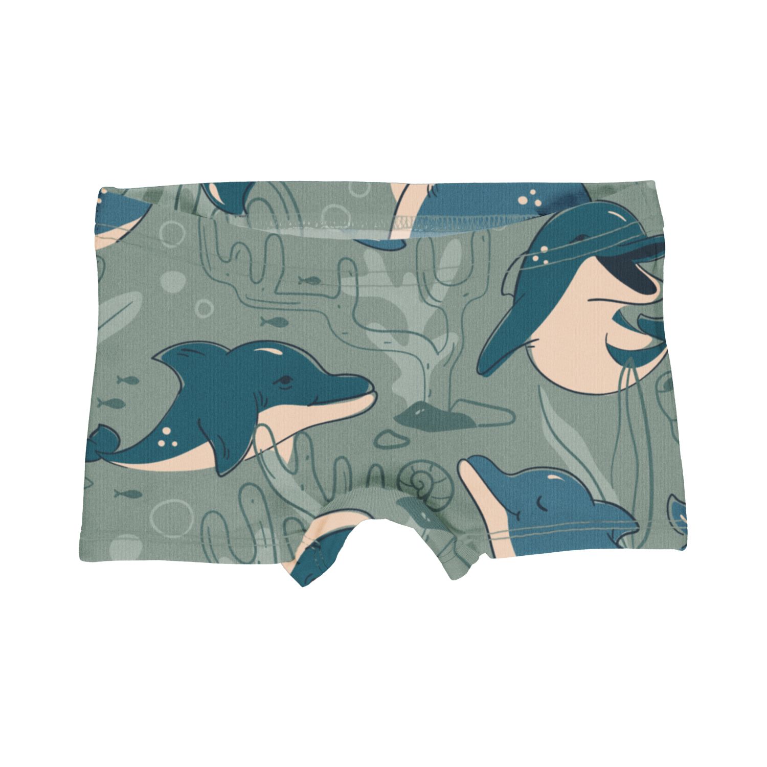 Boxeri fete din bumbac organic, cu imprimeu delfini