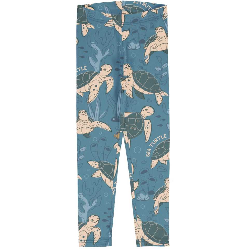 Colanți copii din bumbac organic, cu imprimeu broaște țestoase