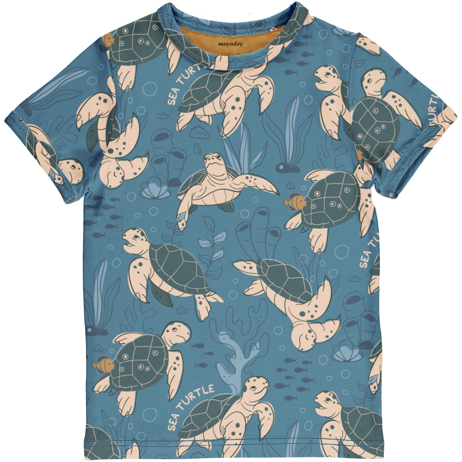 Tricou din bumbac organic, cu imprimeu broaște țestoase