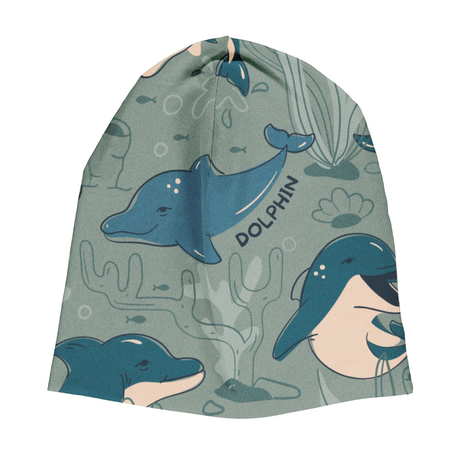 Căciulă copii din bumbac organic, Dashing Dolphin
